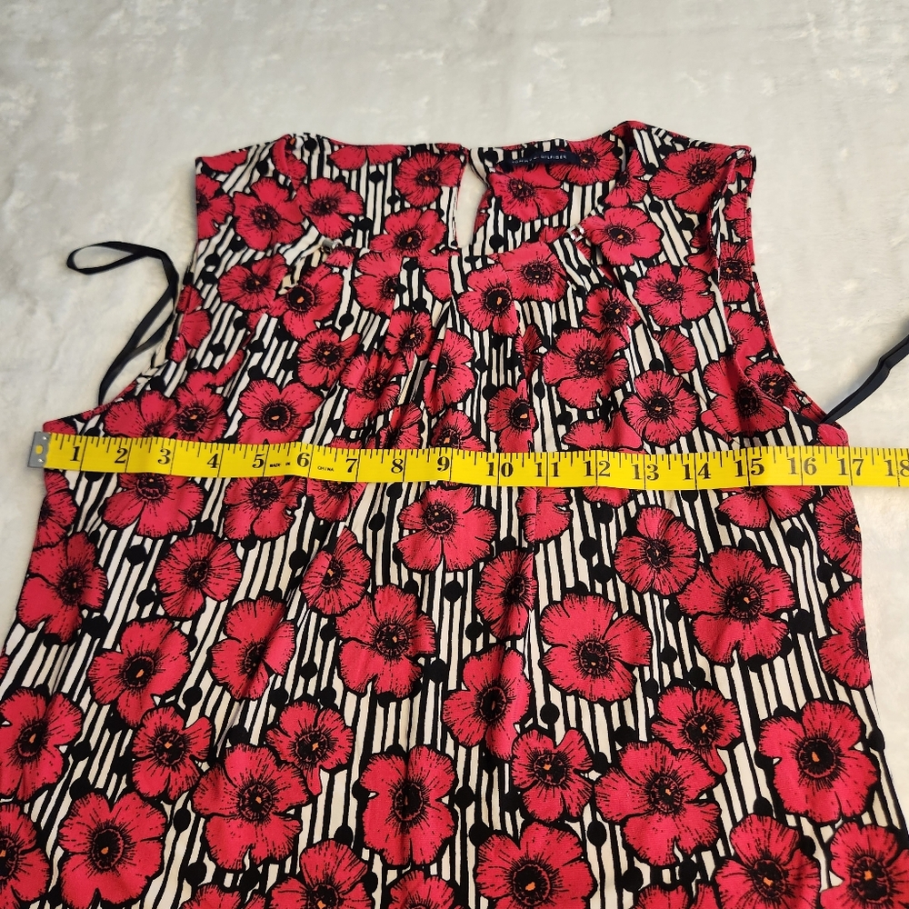 NWOT Tommy Hilfiger Pink Black Floral Sleeveless Top Sz S - Picture 8 of 13